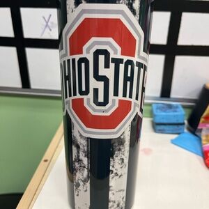 Ohio State Tumbler with Red and Black Design